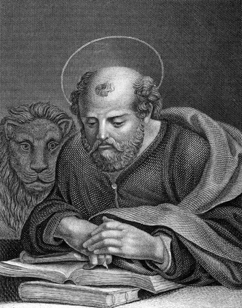 Saint Marcuson engraving from 1859. Engraved by L.Hoffmann and published in Meyers Konversations-Lexikon, Germany,1859.のeditorial素材