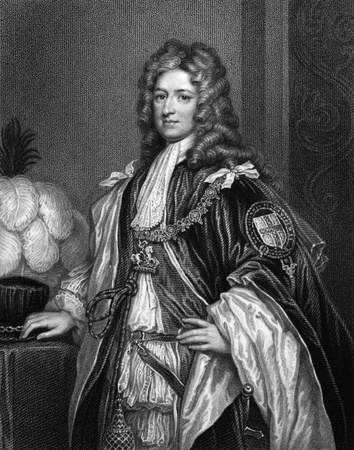 Charles Seymour, 6th Duke of Somerset (1662-1748) on engraving from 1830. Engraved by W.Holl and published in ''Portraits of Illustrious Personages of Great Britain'',UK,1830.のeditorial素材