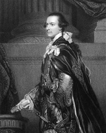 Charles Watson-Wentworth, 2nd Marquess of Rockingham (1730-1782) on engraving from 1832. British Whig statesman. Prime Minister of Great Britain.  Engraved by W.T.Mote and published in ''Portraits of Illustrious Personages of Great Britain'',UK,1832.のeditorial素材