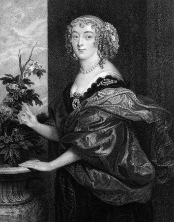 Dorothy Spencer, Countess of Sunderland (1617-1684) on engraving from 1829. Engraved by T.Wright and published in ''Portraits of Illustrious Personages of Great Britain'',UK,1829.のeditorial素材