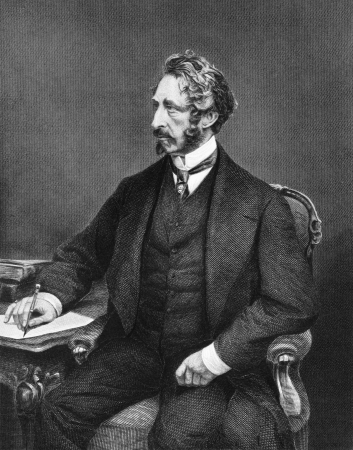 Edward Bulwer-Lytton, 1st Baron Lytton (1803-1873) on engraving from 1873. English novelist, poet, playwright and politician. Engraved after a painting by A.Chappel and published in "The Masterpiece Library of Short Stories'',USA,1873.のeditorial素材