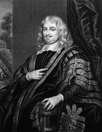 Edward Hyde, 1st Earl of Clarendon (1609-1674) on engraving from 1829. English statesman, historian, and maternal grandfather of two English monarchs, Queen Mary II and Queen Anne.Engraved by J.Cochran and published in ''Portraits of Illustrious Personageのeditorial素材