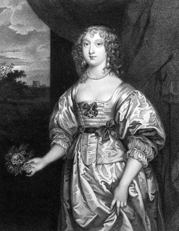 Elizabeth Cecil, Countess of Devonshire (1619-1689) on engraving from 1829. Engraved by T.Wright and published in ''Portraits of Illustrious Personages of Great Britain'',UK,1829.のeditorial素材