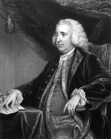 Henry Fox, 1st Baron Holland (1705-1774) on engraving from 1832. British politician. Engraved by H.Robinson and published in ''Portraits of Illustrious Personages of Great Britain'',UK,1832.のeditorial素材