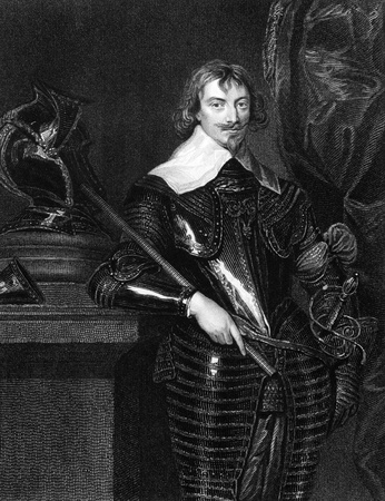 Robert Rich, 2nd Earl of Warwick (1587-1658) on engraving from 1827. English colonial administrator, admiral, and puritan. Engraved by H.Robinson and published in ''Portraits of Illustrious Personages of Great Britain'',UK,1827.のeditorial素材