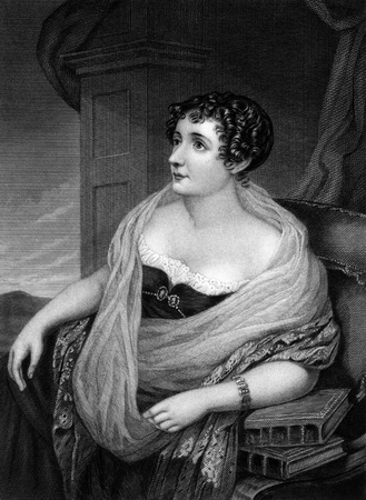 Sydney, Lady Morgan (1781-1859) on engraving from 1874. Irish novelist. Engraved after a drawing by S.Lover and published in "The Masterpiece Library of Short Stories'',USA,1874.のeditorial素材