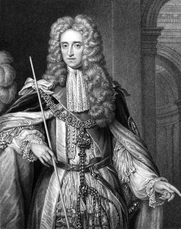 Thomas Osborne, 1st Duke of Leeds (1632-1712) on engraving from 1830. English statesman. Engraved by S.Freeman and published in ''Portraits of Illustrious Personages of Great Britain'',UK,1830.のeditorial素材