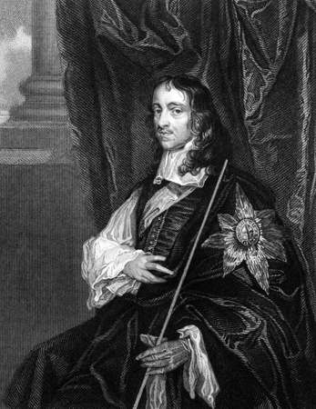 Thomas Wriothesley, 4th Earl of Southampton (1607-1667) on engraving from 1827. English statesman. Engraved by T.Wright and published in ''Portraits of Illustrious Personages of Great Britain'',UK,1827.のeditorial素材