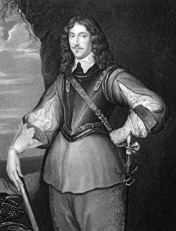 Montagu Bertie, 2nd Earl of Lindsey (1608-1666) on engraving from 1827. English soldier, courtier and politician. Engraved by T.A.Dean and published in ''Portraits of Illustrious Personages of Great Britain'',UK,1827.のeditorial素材
