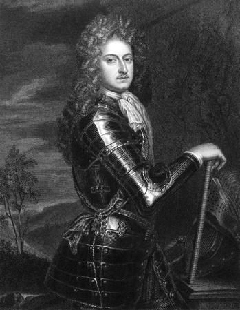 William Cavendish, 1st Duke of Devonshire (1640-1707) on engraving from 1830. English soldier and politician. Engraved by W.Finden and published in ''Portraits of Illustrious Personages of Great Britain'',UK,1830.のeditorial素材