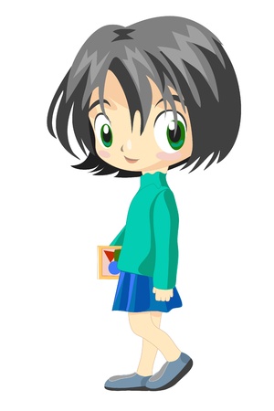 College Girl with bookのイラスト素材
