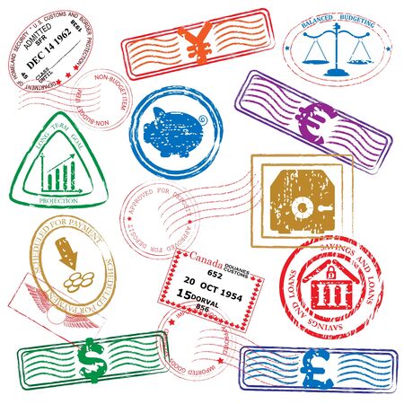Finance Stamps Icon Set        のイラスト素材