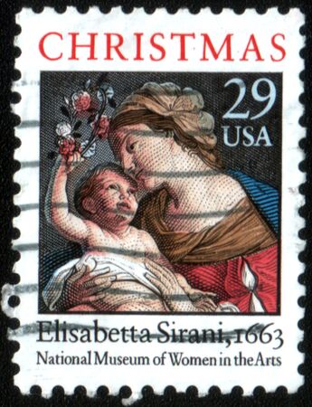 UNITED STATES - CIRCA 1994: stamp printed by United states, shows madonna, circa 1994のeditorial素材