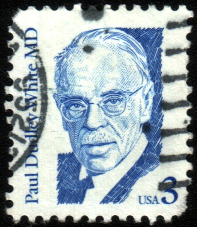 UNITED STATES OF AMERICA - CIRCA 1986: A stamp printed in USA, shows Paul Dudley White, circa 1986