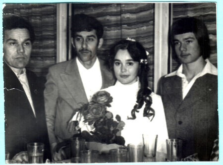 USSR  - CIRCA 1969: An antique photo shows weddingのeditorial素材