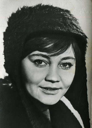 USSR - CIRCA 1960s: studio Portrait of a beautiful young woman, circa 1960sのeditorial素材