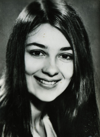 USSR - CIRCA 1970s: studio Portrait of a beautiful young woman, circa 1970sのeditorial素材