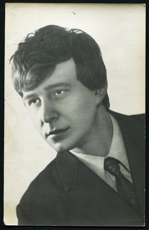USSR - CIRCA 1960s: studio portrait of man, USSR, 1960sのeditorial素材