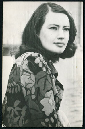 USSR - CIRCA 1960s: studio Portrait of a beautiful young woman, circa 1960sのeditorial素材