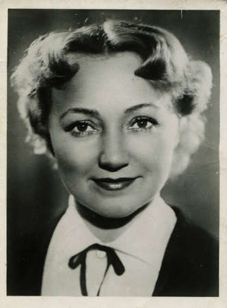 USSR - CIRCA 1960s: studio Portrait of a beautiful yung woman, circa 1960sのeditorial素材