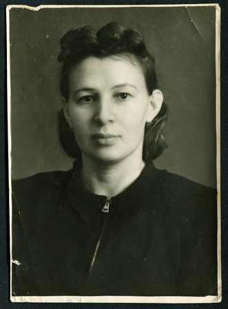 USSR - CIRCA 1960s: studio Portrait of a beautiful young woman, circa 1960sのeditorial素材