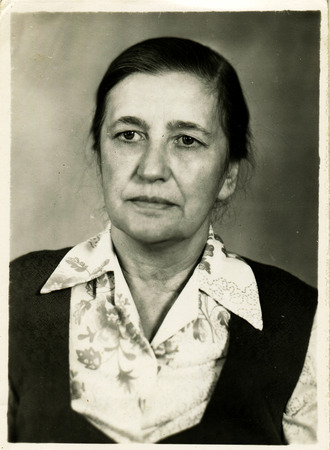 USSR - CIRCA 1960s: An antique photo shows portrait middle-aged womenのeditorial素材