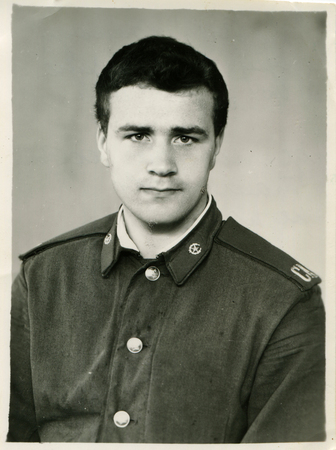 Ussr - CIRCA 1970s: An Vintage photo of young cadet