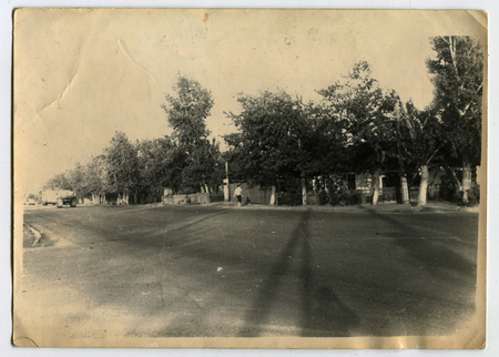 USSR - CIRCA 1960s: An antique photo shows one of the streets of the city of Petropavlovsk, USSR, circa 1960sのeditorial素材