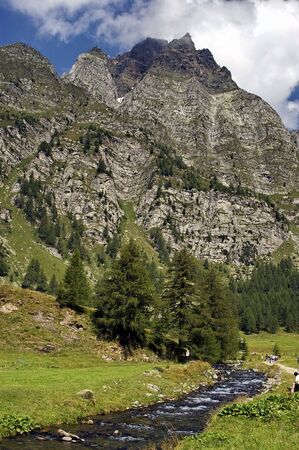 river in a very nice landscape in italyの写真素材