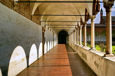 a nice view of a cloister in italyのeditorial素材