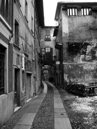 a nice view of a little old streetの写真素材
