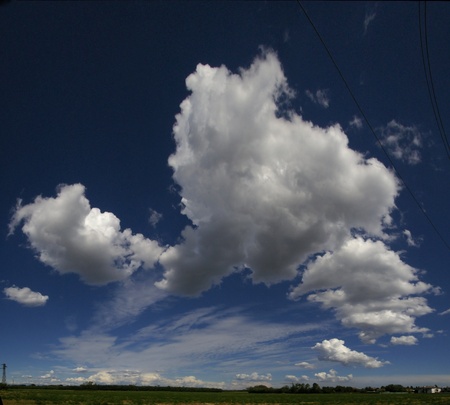 blue sky and cloudsの写真素材
