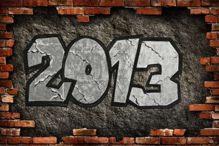 symbol of new year on a wall