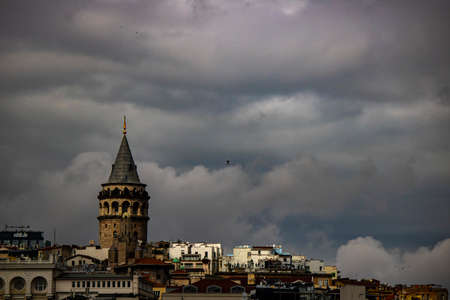 Galata Tower from above shot. Closed weather