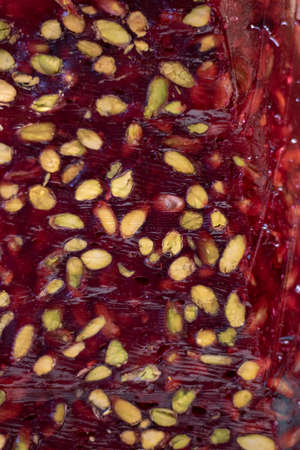 Turkish delight (Cezerye) sweet different colors. It was taken in front of the store.の写真素材