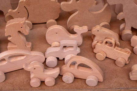 wooden ornament. The rods sound in the wind.の写真素材