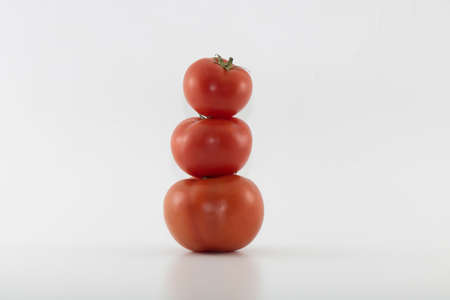 Tomato white background. It was taken in the studio.の写真素材