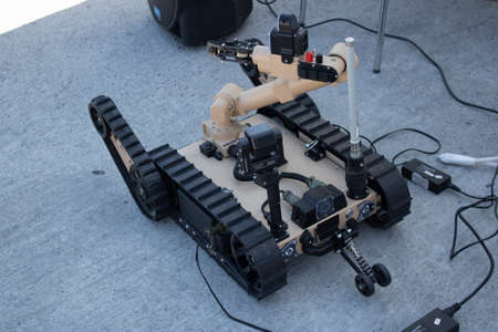 Bomb destruction robot close-up.
