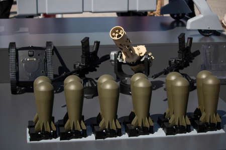 Small weapons that can be worn on the drone.の写真素材