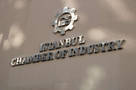 Istiklal, Turkey - October-13,2019: Signboard located in the chamber of industry in Istanbul.