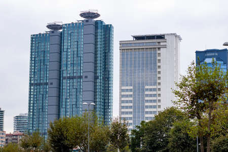 Istanbul, Turkey - November-13.2019: Levent District in istanbul. Its where the big skyscrapers are.の写真素材