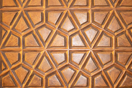 The quadrilateral patterns on the historical door of the Ottoman period close up.