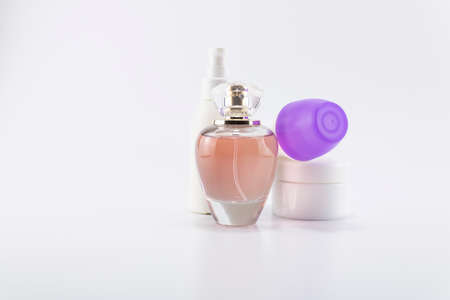 Personal care kit. Photo was taken in the studio on white background. Close up.
