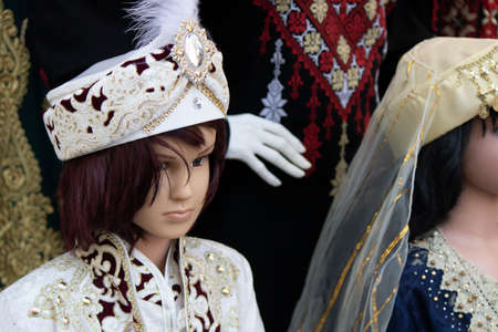Traditional ottoman local dress on a lifeless mannequin. Crafted for girls.