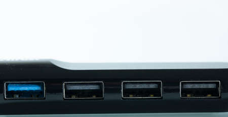 USB multiplexer close-up on white background. Usb is not plugged in.の写真素材