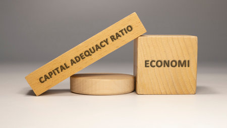 Capital adequacy ratio was written on the wooden surface. economy and businessの写真素材