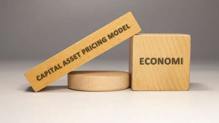 Capital asset pricing model written on wooden surface. economy and businessの写真素材