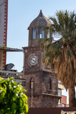 Tower of the Clock Tower in the Old Town of Tenerifeの写真素材