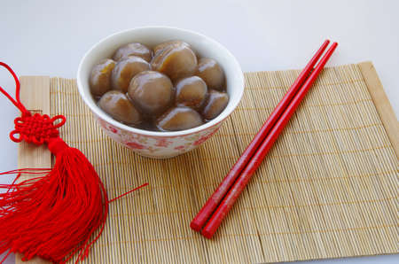 This is a traditional Chinese food, dumplings, is red jujube crystal の写真素材