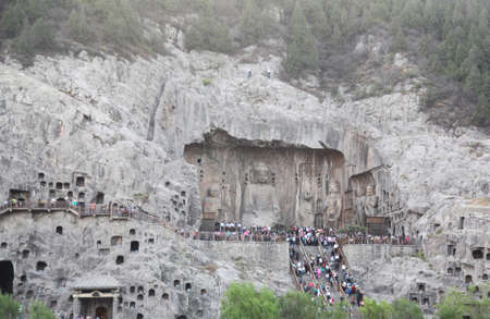 The Longmen Grottoes in Luoyangのeditorial素材